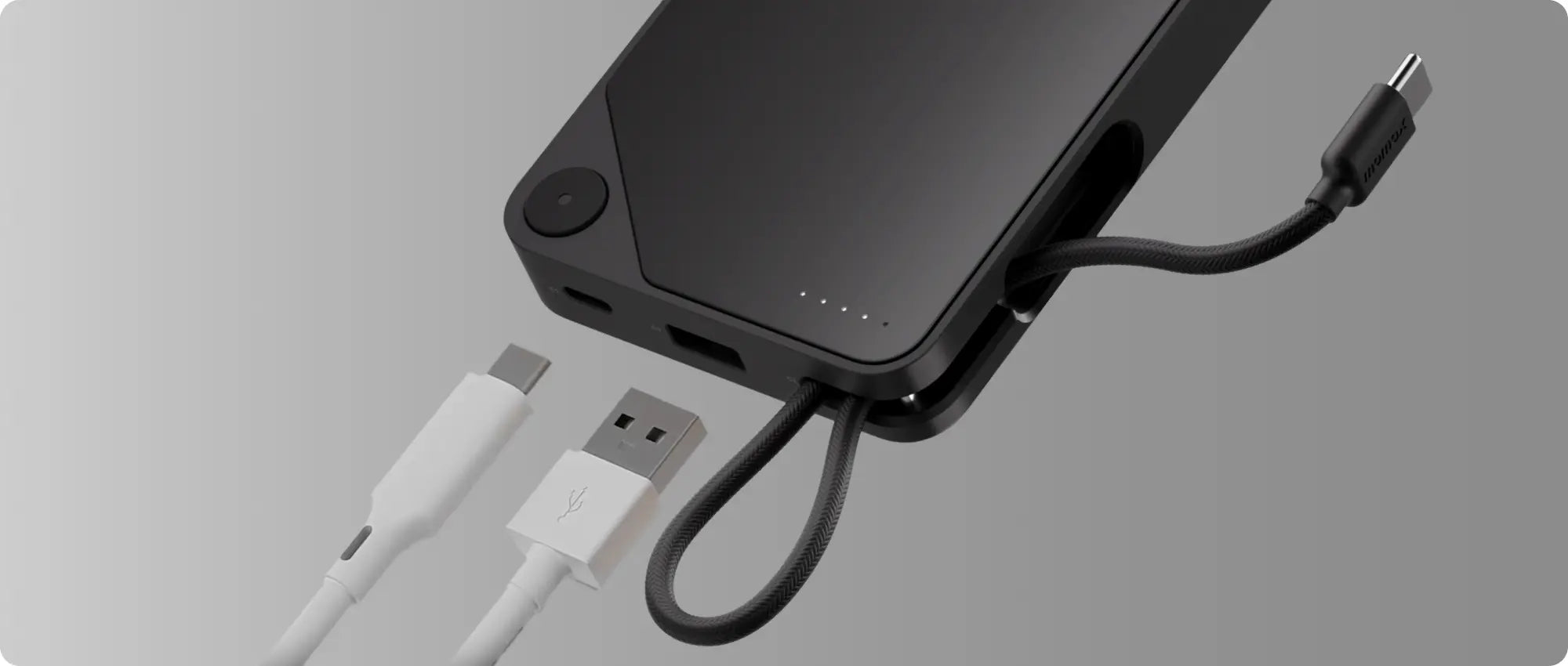 بطارية متنقلة 1-Power X من موماكس 10000 مللي أمبير مع كيبل USB-C مدمج بطارية متنقلة 1-Power X من موماكس 10000 مللي أمبير مع كيبل USB-C مدمج